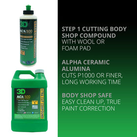 3D ACA 500 on a polisher pad demonstrating fast cutting action and control