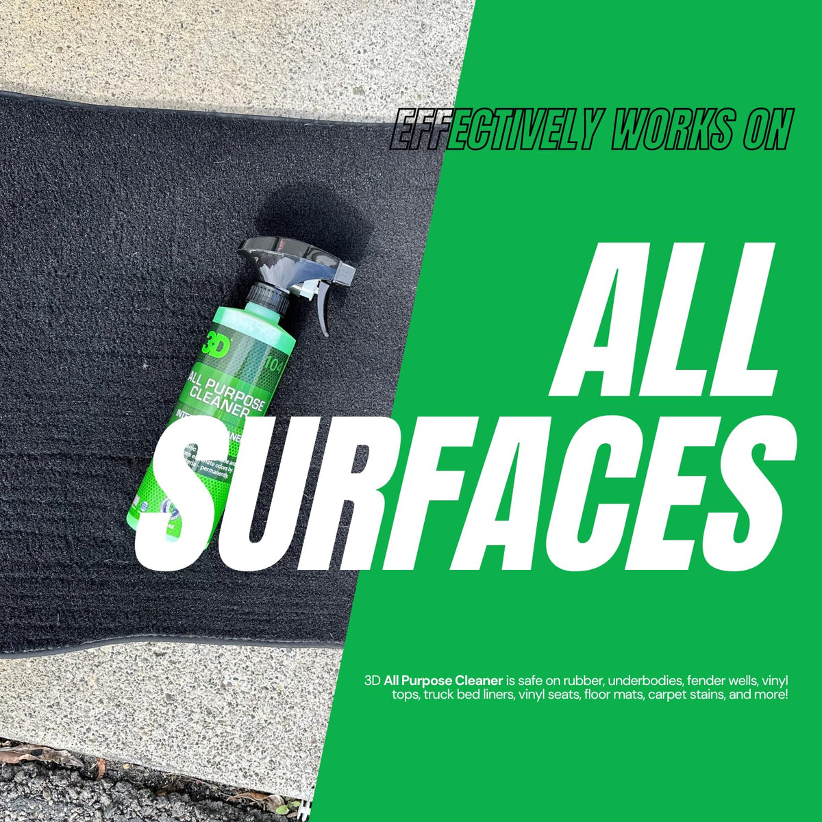 3D all purpose cleaner 16 oz next to common objects showing compact convenience benefit
