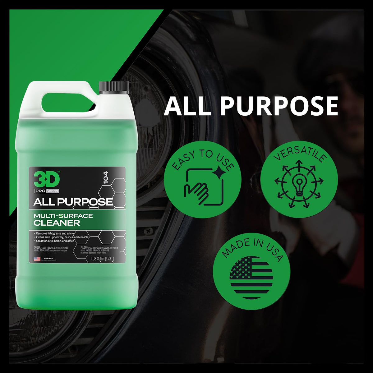 3D All Purpose Cleaner upholstery before and after for visible stain removal
