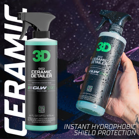 3D close-up of ceramic detailer texture highlighting smooth finish