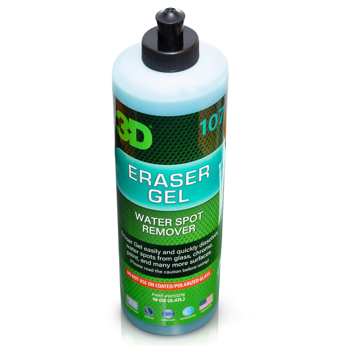 3D Eraser Gel bottle with directions label highlighting safe usage tips