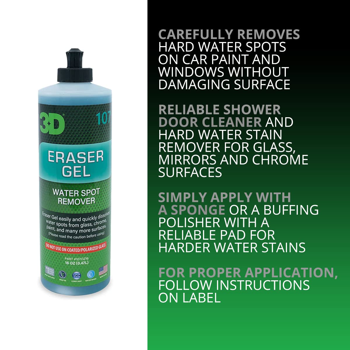 3D Eraser Gel bottle in hand showing 16 oz size for DIY convenience