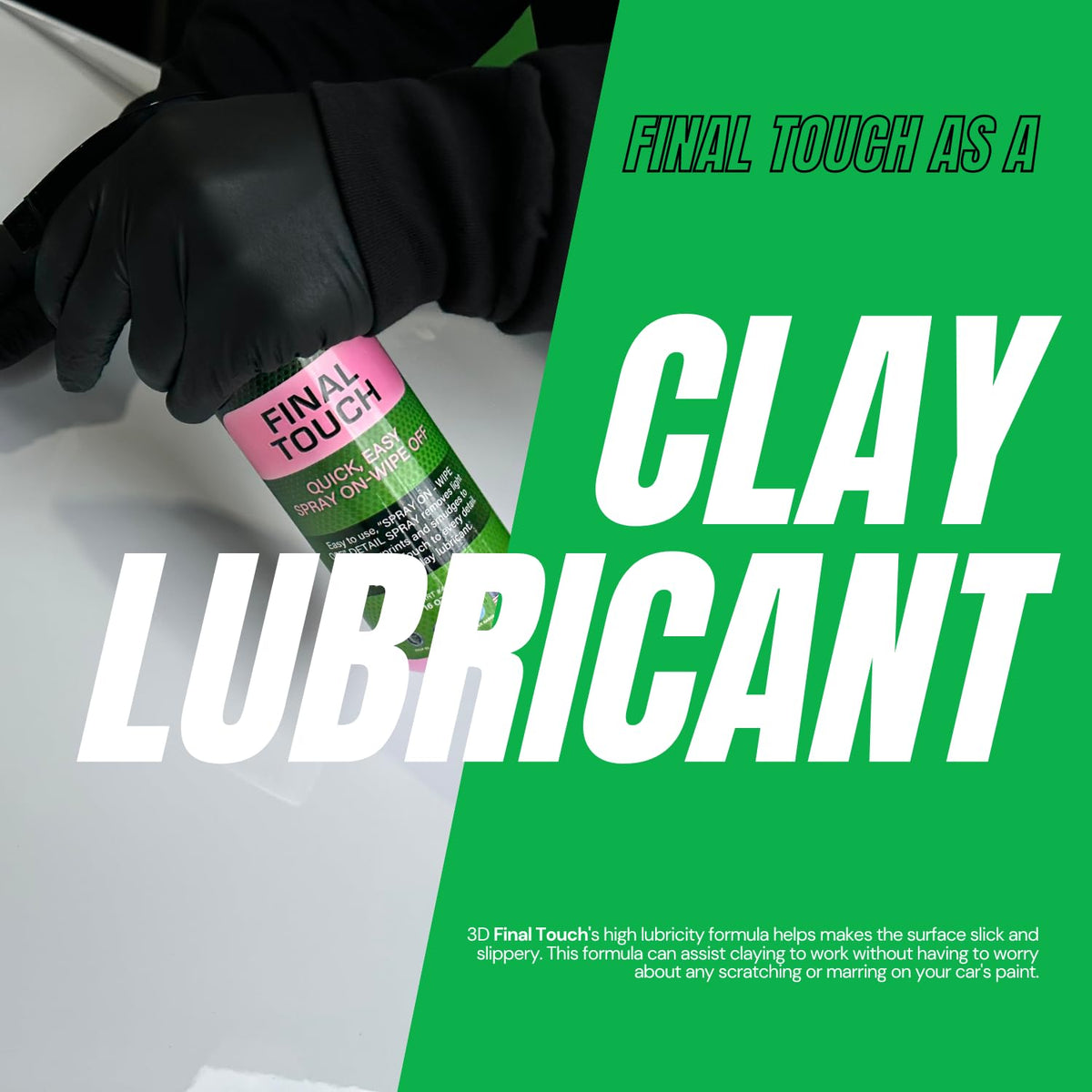 3D product wiped with microfiber highlighting streak-free gloss and easy removal