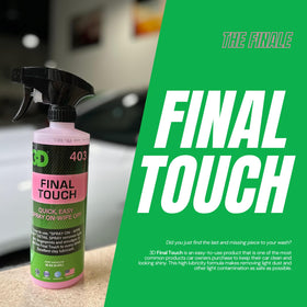 3D bottle mid-spray mist demonstrating fast application and even coverage for quick shine
