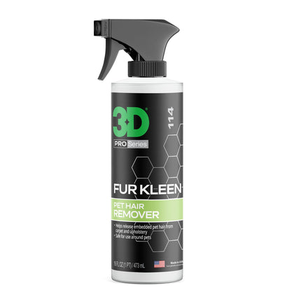 3D Fur Kleen front label showing product and benefits