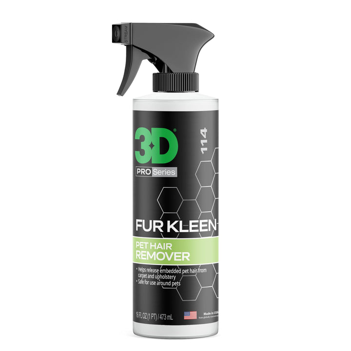 3D Fur Kleen front label showing product and benefits