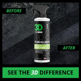 3D Fur Kleen spraying onto upholstery demonstrating quick action