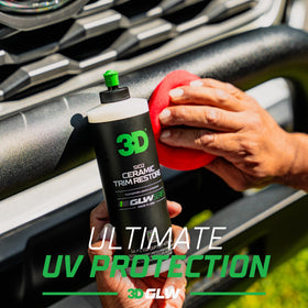 3D GLW on a car bumper highlighting protection and hydrophobic finish benefit