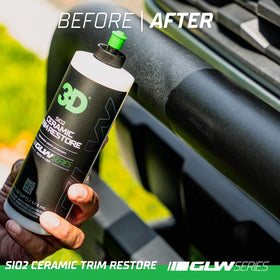 3D GLW bottle held by hand for scale showing 16 oz refill convenience benefit