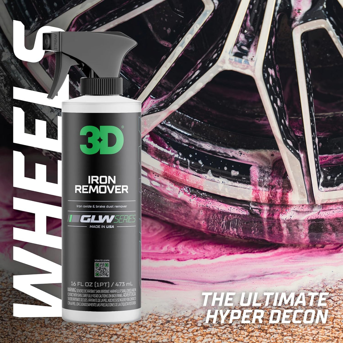 3D iron remover gallon in garage setup for professional detailing