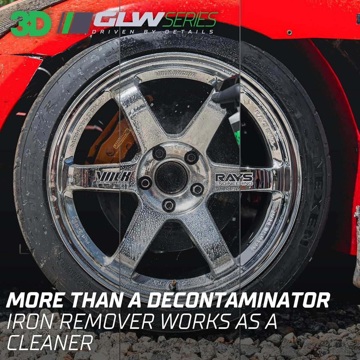 3D iron remover purple bleed close-up showing active iron dissolution