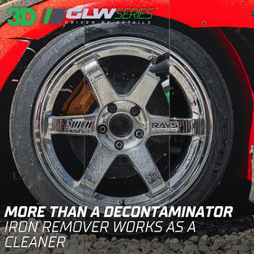 3D iron remover purple bleed close-up showing active iron dissolution