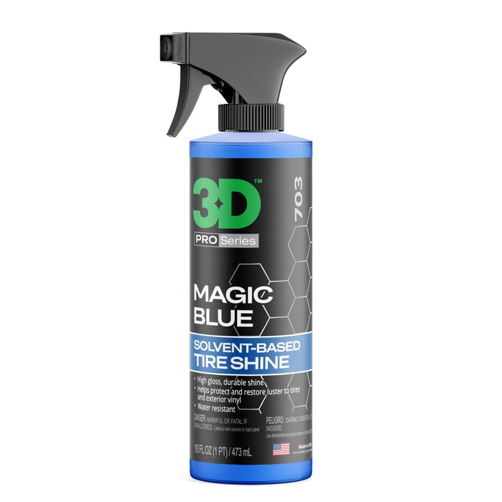 3D Magic Blue front label showing product branding and volume benefit