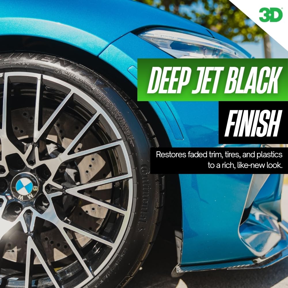 3D Magic Blue spraying onto tire demonstrating easy application benefit
