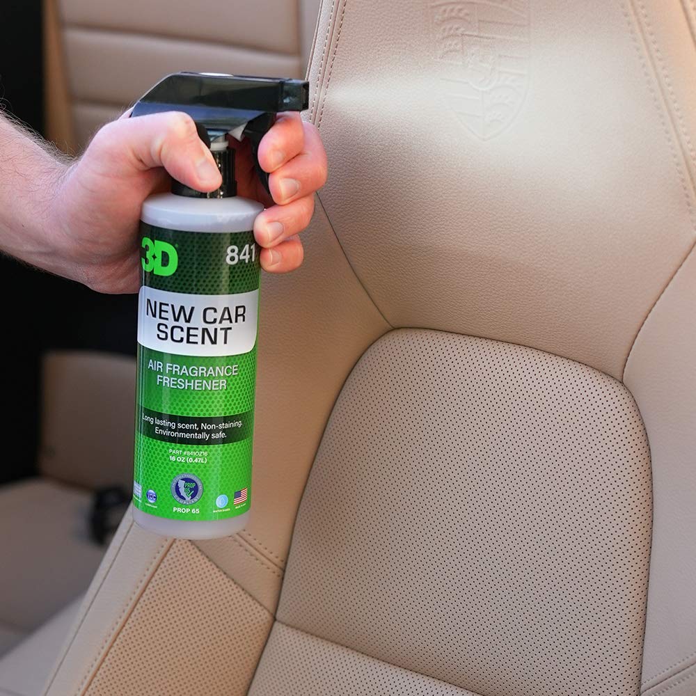 3D new car scent packaging highlighting OSHA and safety info