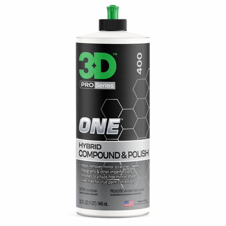 3D One front label on 32oz bottle showing product identity and size