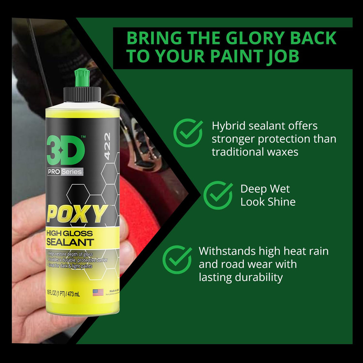 3D POXY being applied to a car panel demonstrating even coverage and quick buffing benefit