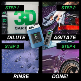 3D SiO2 foam cannon application producing thick suds for easier dirt removal