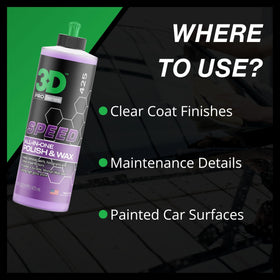 3D Speed on parked car in driveway delivering wet-look shine