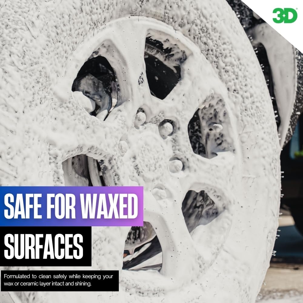 3D Wash N Wax bottle texture and cap detail emphasizing easy-pour design