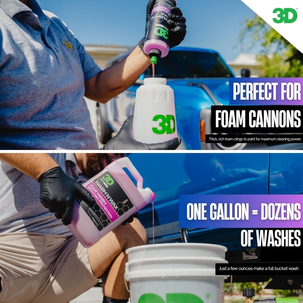 3D Wash N Wax dense foam close-up illustrating suds that lift dirt and lower abrasion