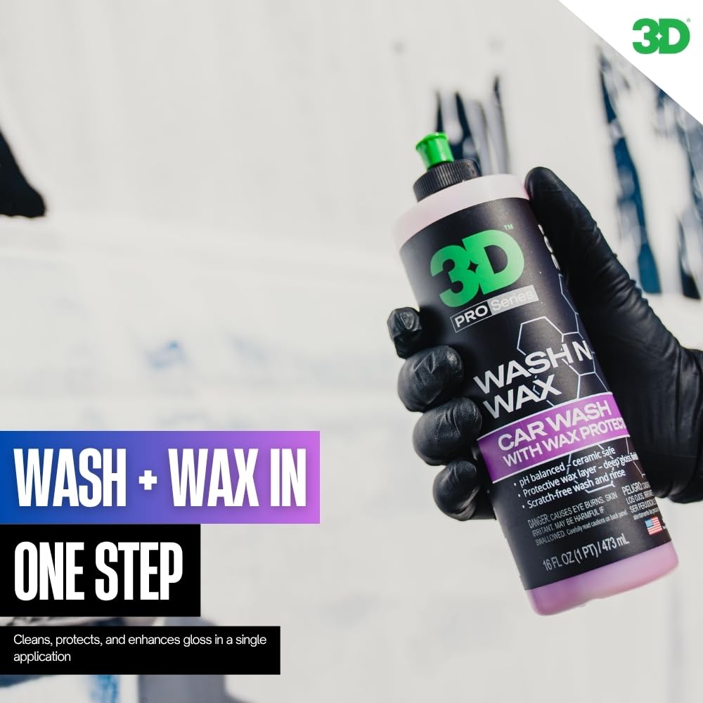 3D Wash N Wax gallon beside common objects to show scale and long-lasting supply
