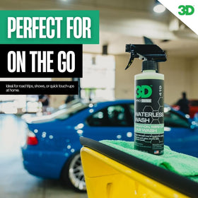 3D waterless close-up on paint showing slick lubrication for scratch-free lift