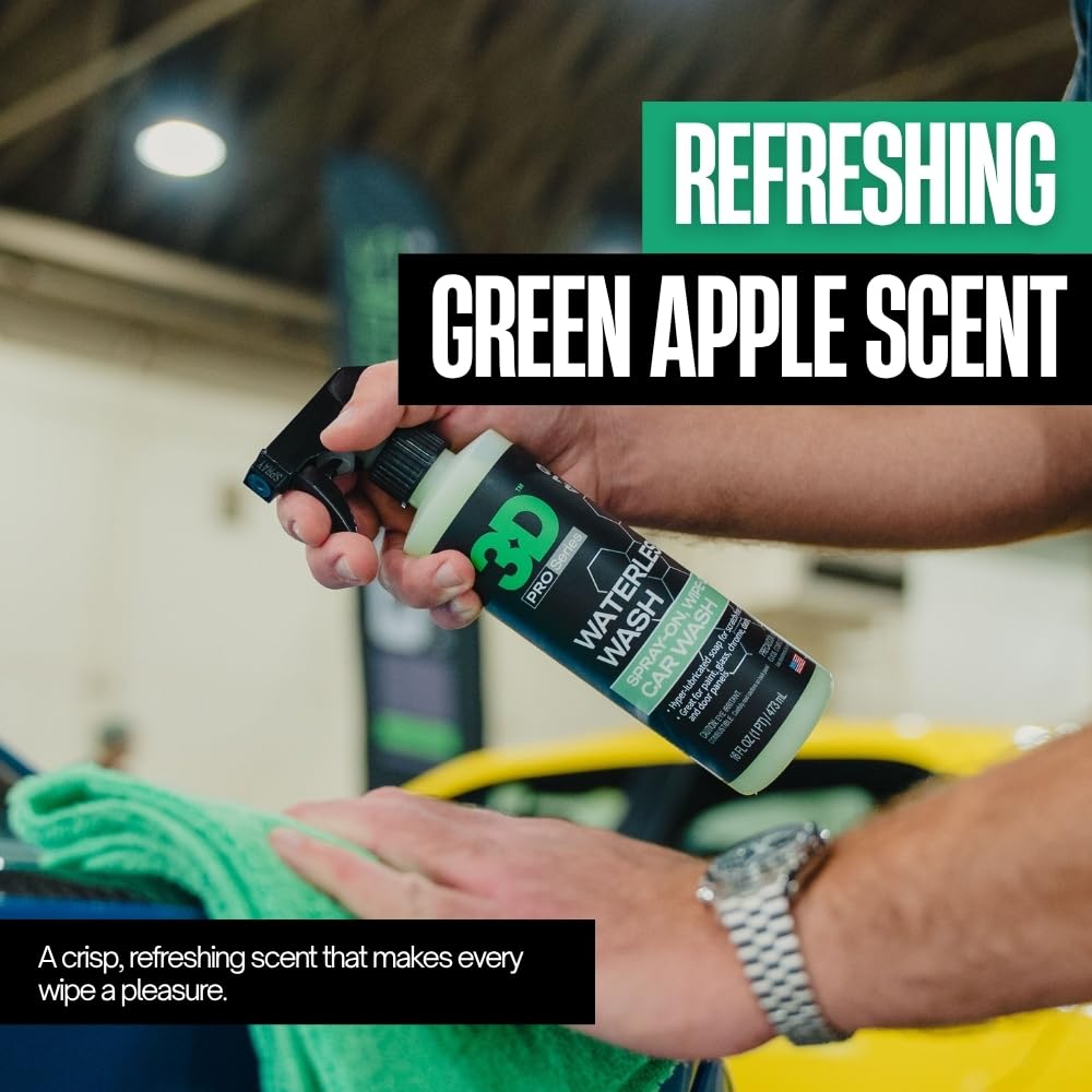 3D waterless sprayed on RV side showing convenient on-the-go maintenance
