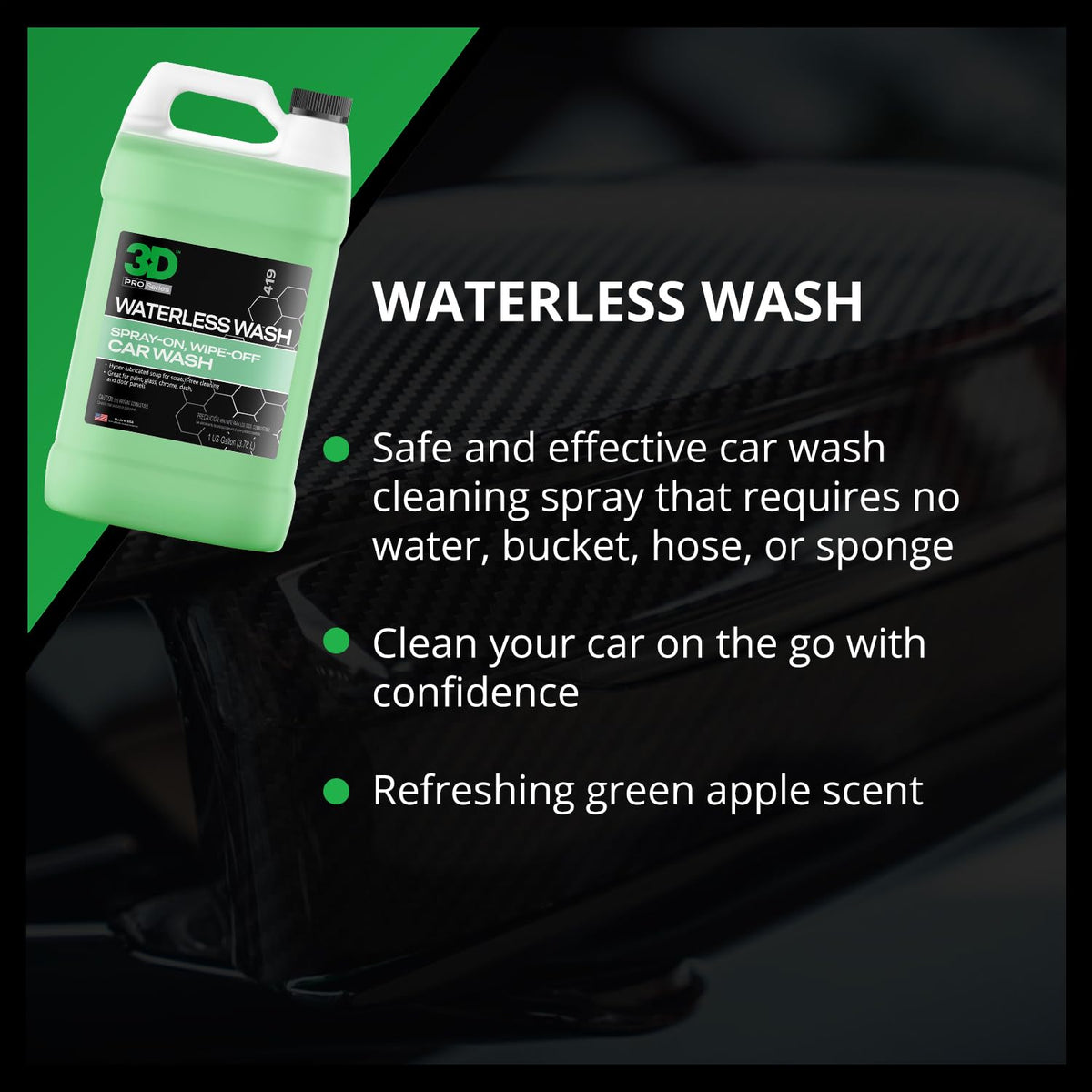 3D waterless gallon next to retail bottle showing value and coverage