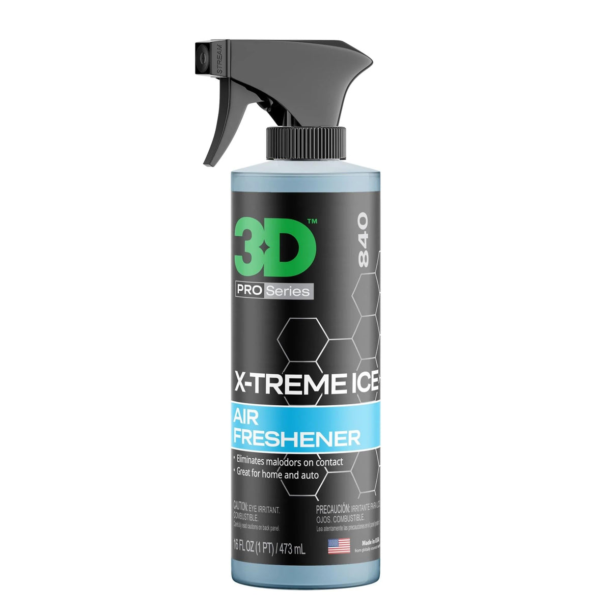 3D bottle front packaging shows X-Treme Ice fresh scent and benefits