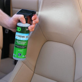 3D lifestyle shot in car interior illustrating refreshed, odor-free cabin