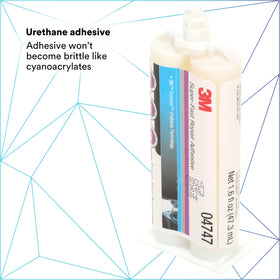 3M cartridge beside ruler showing 1.6 fl oz scale for sizing and inventory needs