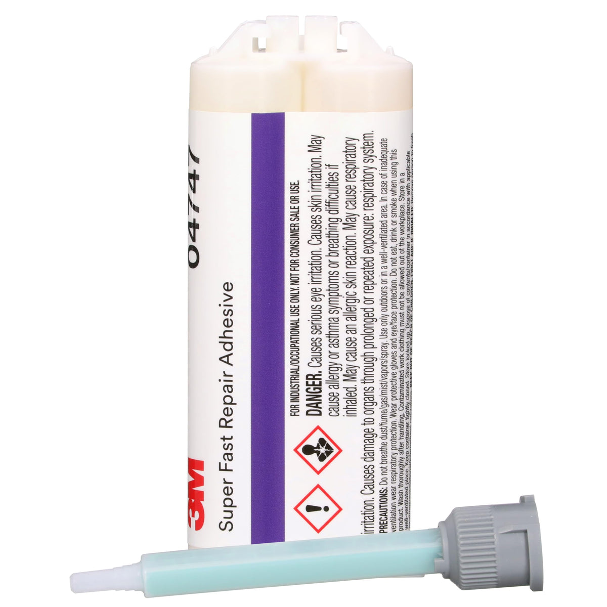 3M mixing nozzle close-up displaying static mixer for consistent adhesive mixing