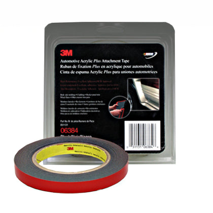 3M 06384 roll front view showing black tape for strong automotive bonding