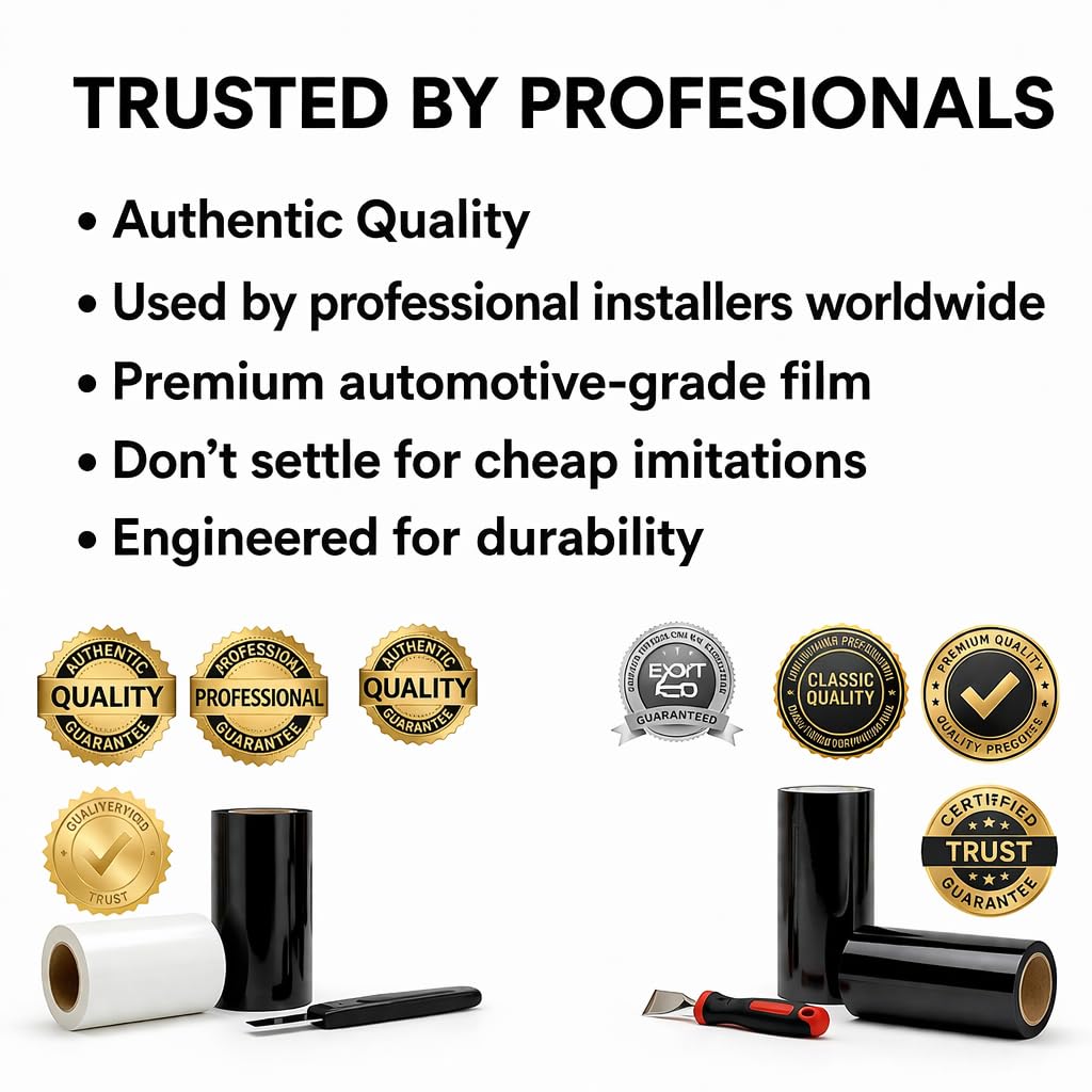 TRUE LINE Automotive 3M gloss black edge shows adhesive label and easy positioning