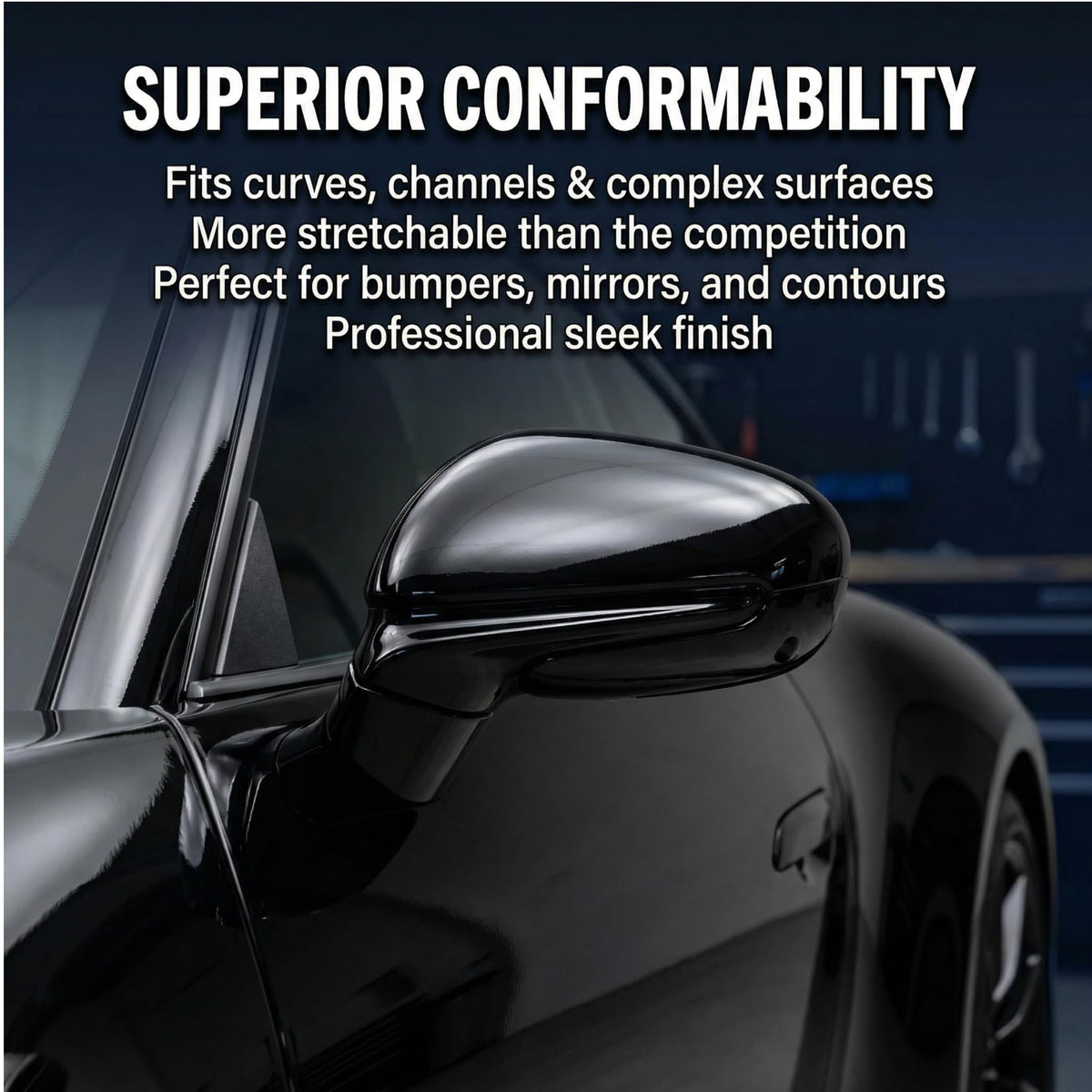 TRUE LINE Automotive 3M gloss black applied on car detail shows professional upgrade benefit