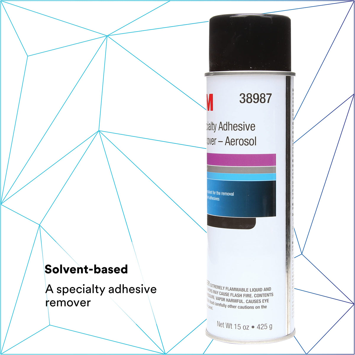 3M 38987 label detail highlighting solvent-based specialty information