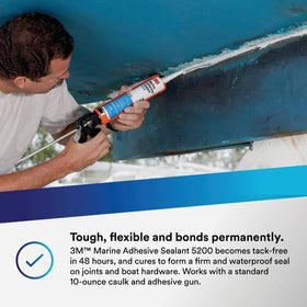 3M 5200 used to bond a deck cleat showing strong marine attachment