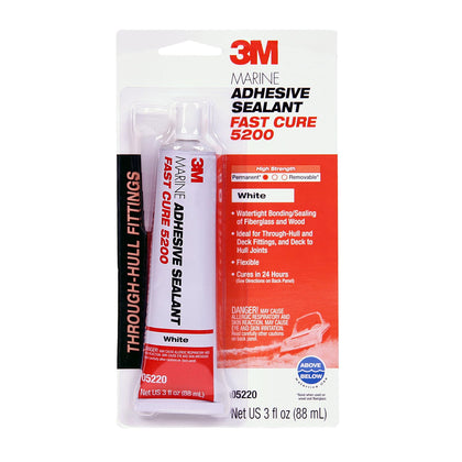 3M 5200 Fast Cure front tube showing product identity and quick application benefit