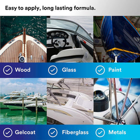 3M 5200 on boat deck at marina showing weather-resistant finish