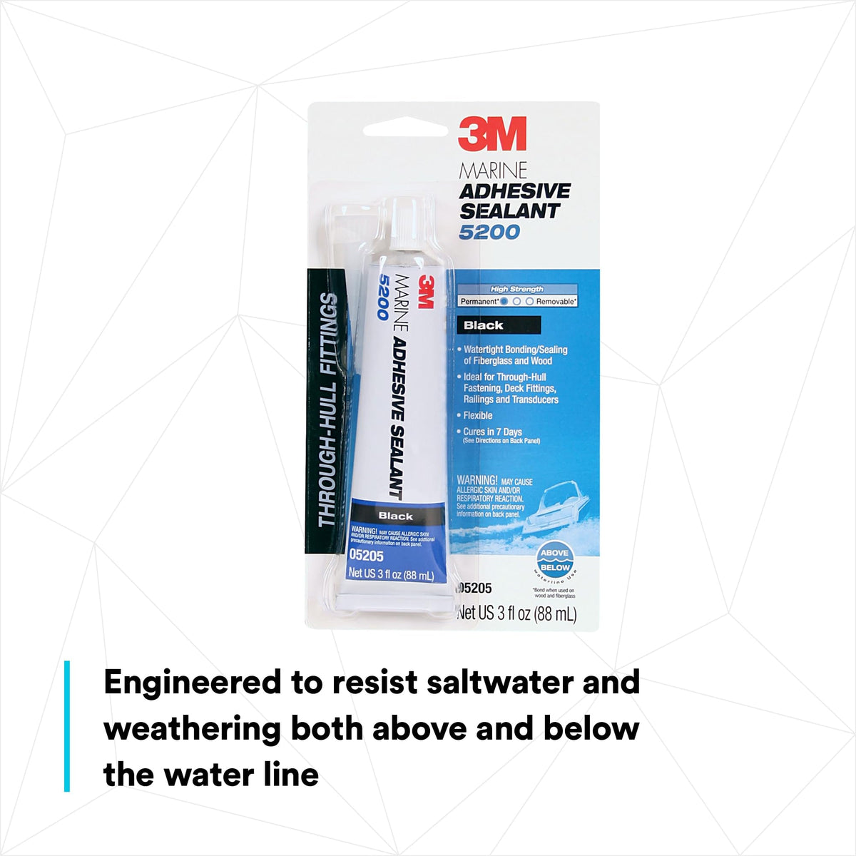3M 5200 bonding wood to fiberglass illustrating strong adhesion