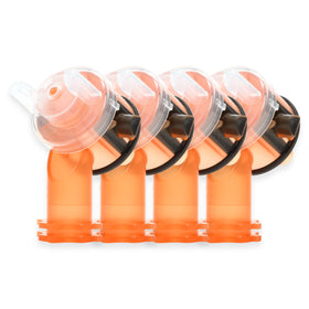 3M Accuspray head front view showing orange 1.4mm tip and clear body for quick verification