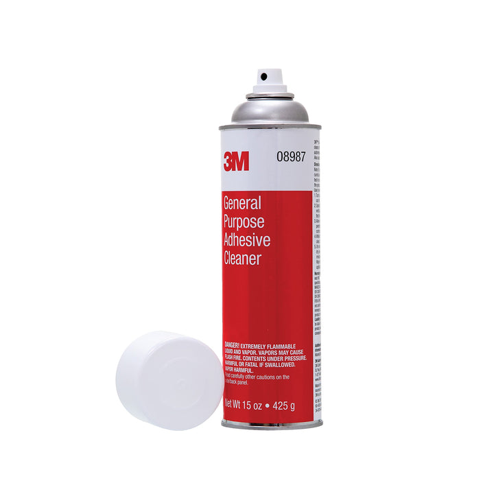 3M adhesive cleaner front can showing label and easy application benefit