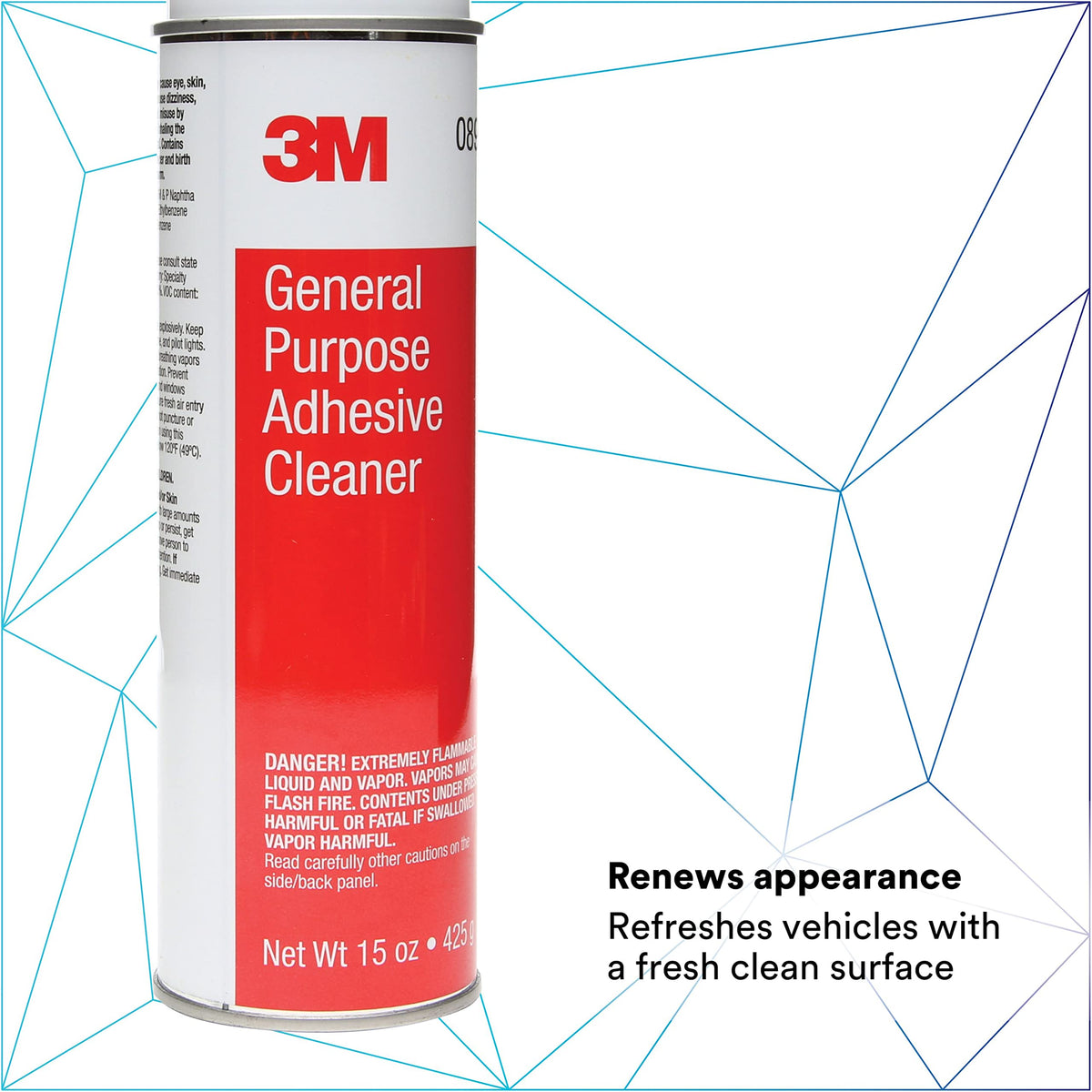 3M adhesive cleaner spraying on automotive paint to remove residue quickly