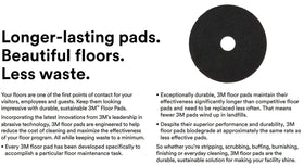3M Black Stripper Pad in use under a rotary machine removing old finish quickly