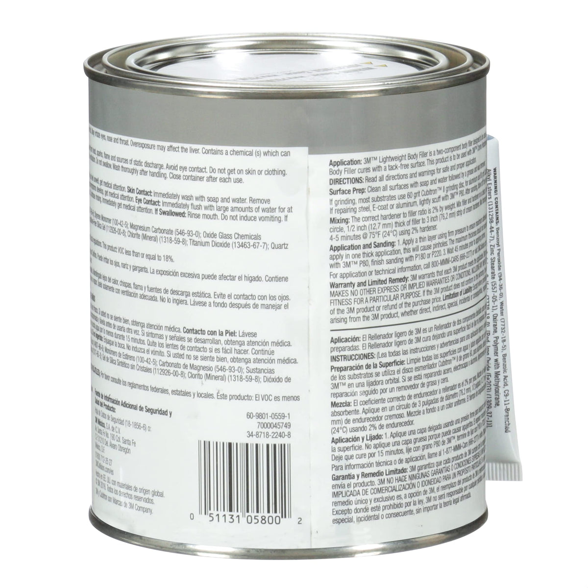 3M body filler applied to a vehicle panel demonstrating quick filling and feathering advantage