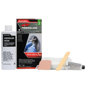 3M Bondo front packaging showing complete fiberglass repair kit benefits