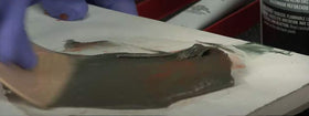 3M Bondo application with spreader showing easy shaping and coverage