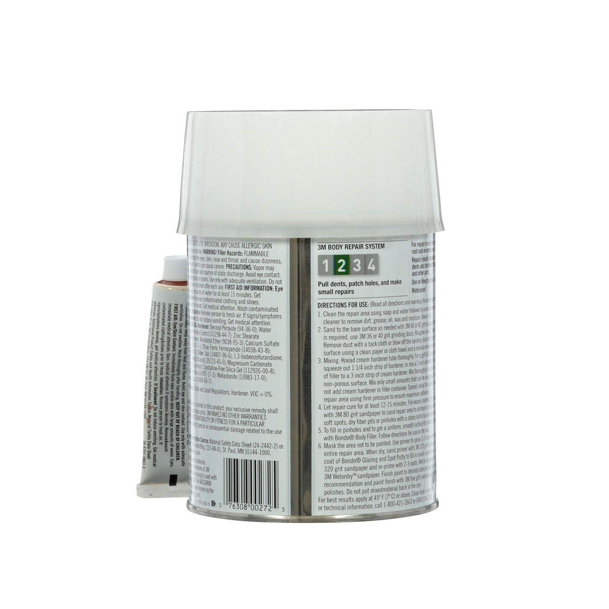 3M Bondo open contents showing filler and 1 oz hardener for onsite mixing
