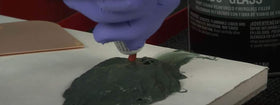 3M Bondo before and after repair on metal showing restored panel strength
